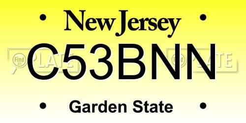 C53BNN New Jersey License Plate