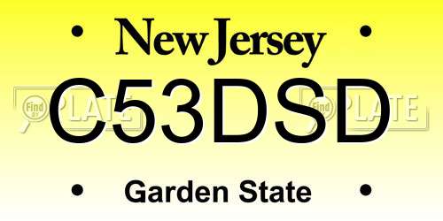 C53DSD New Jersey License Plate