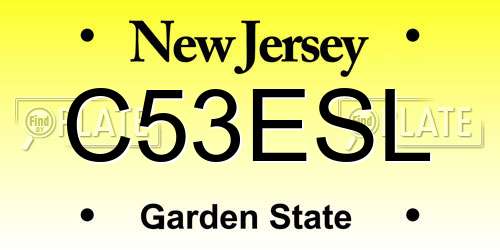 C53ESL New Jersey License Plate