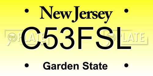 C53FSL New Jersey License Plate