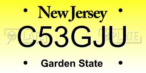 C53GJU New Jersey License Plate