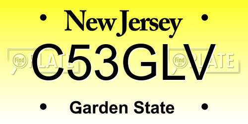 C53GLV New Jersey License Plate