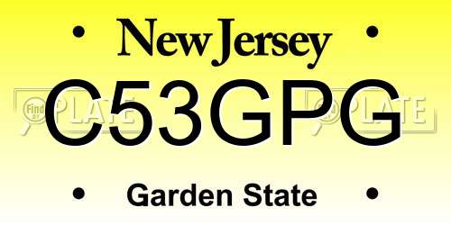 C53GPG New Jersey License Plate