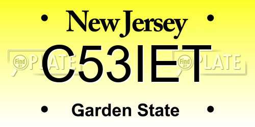 C53IET New Jersey License Plate