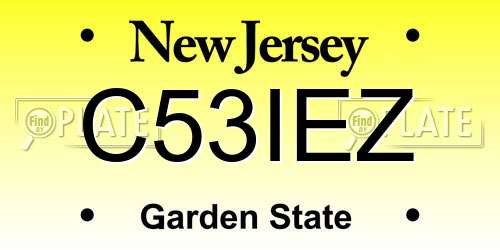 C53IEZ New Jersey License Plate