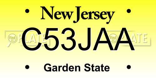 C53JAA New Jersey License Plate