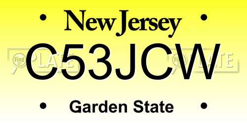 C53JCW New Jersey License Plate