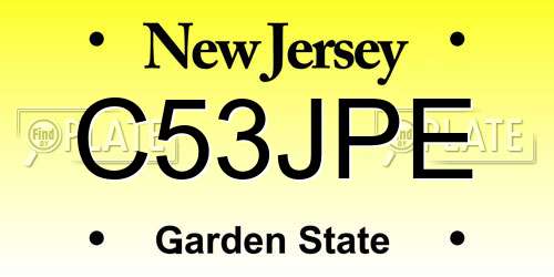 C53JPE New Jersey License Plate