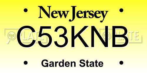 C53KNB New Jersey License Plate