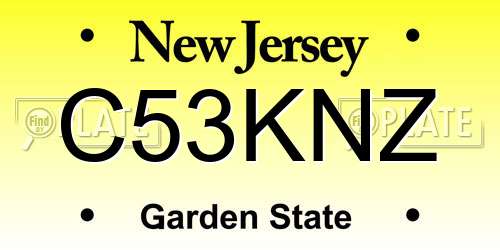 C53KNZ New Jersey License Plate