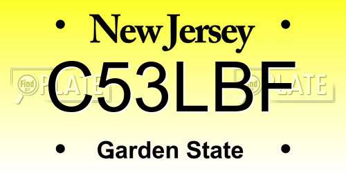 C53LBF New Jersey License Plate