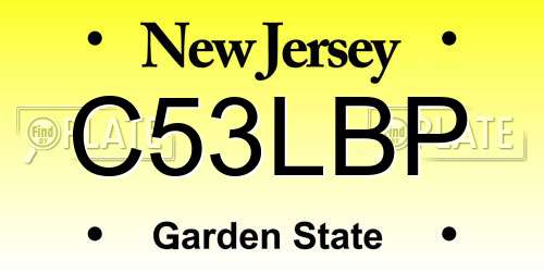 C53LBP New Jersey License Plate
