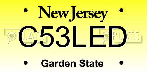 C53LED New Jersey License Plate