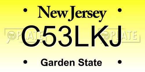 C53LKJ New Jersey License Plate