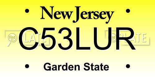 C53LUR New Jersey License Plate