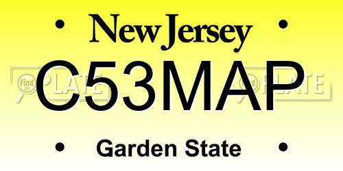 C53MAP New Jersey License Plate