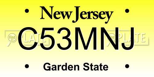 C53MNJ New Jersey License Plate