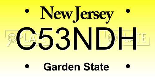 C53NDH New Jersey License Plate