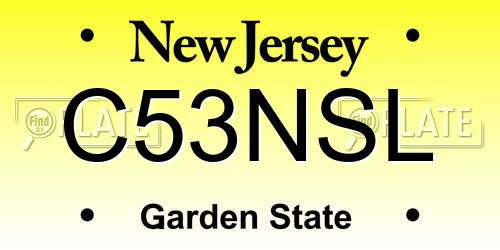 C53NSL New Jersey License Plate