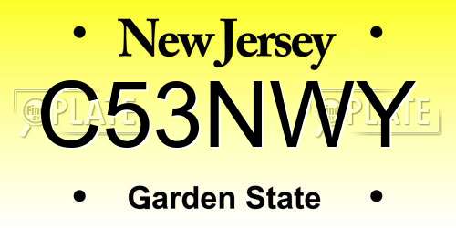 C53NWY New Jersey License Plate