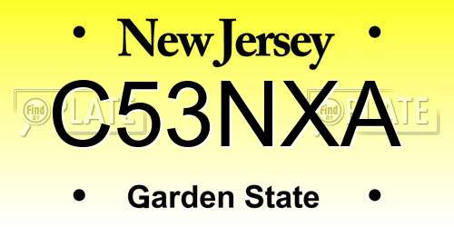 C53NXA New Jersey License Plate