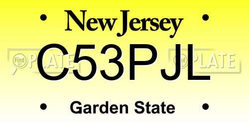 C53PJL New Jersey License Plate