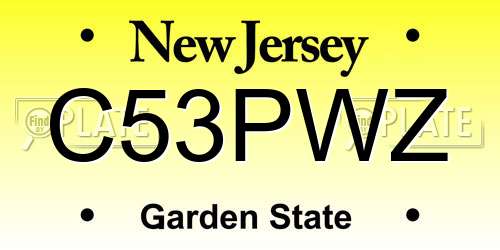 C53PWZ New Jersey License Plate