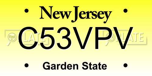 C53VPV New Jersey License Plate
