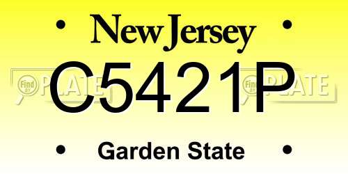 C5421P New Jersey License Plate