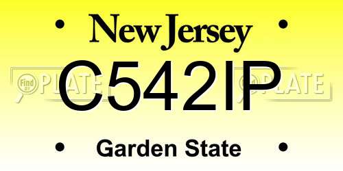 C542IP New Jersey License Plate