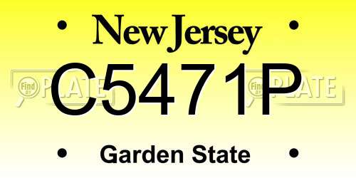 C5471P New Jersey License Plate