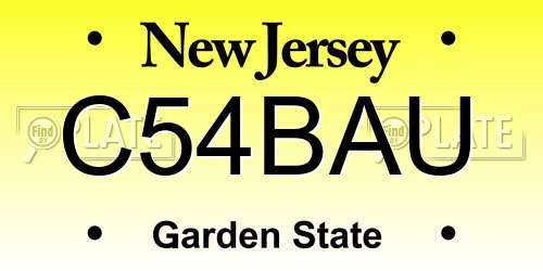 C54BAU New Jersey License Plate