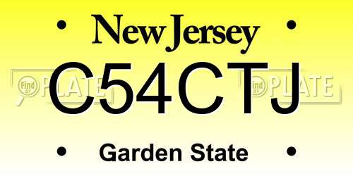 C54CTJ New Jersey License Plate