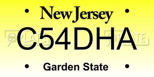 C54DHA New Jersey License Plate