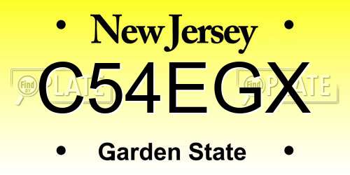 C54EGX New Jersey License Plate