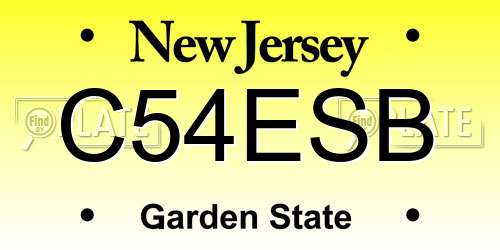 C54ESB New Jersey License Plate