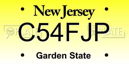 C54FJP New Jersey License Plate