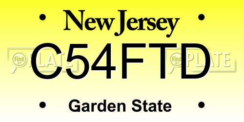 C54FTD New Jersey License Plate
