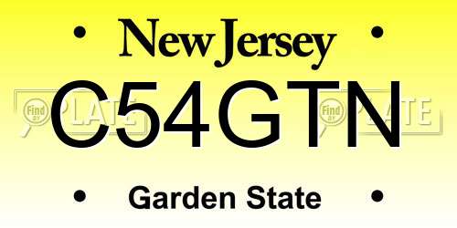 C54GTN New Jersey License Plate