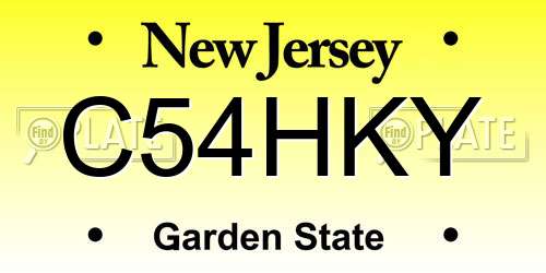 C54HKY New Jersey License Plate