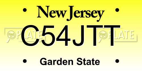 C54JTT New Jersey License Plate