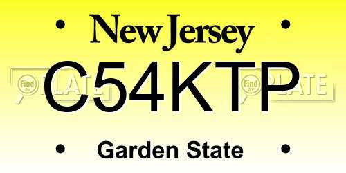 C54KTP New Jersey License Plate