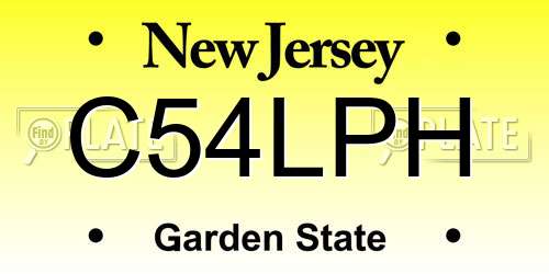 C54LPH New Jersey License Plate