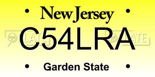 C54LRA New Jersey License Plate