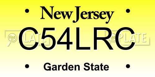 C54LRC New Jersey License Plate