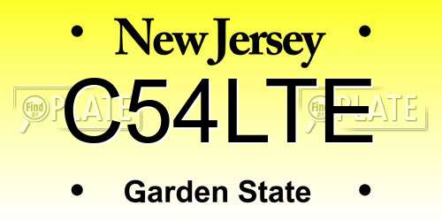 C54LTE New Jersey License Plate
