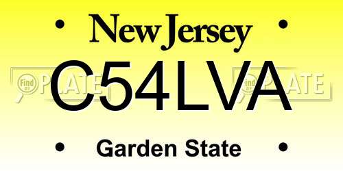 C54LVA New Jersey License Plate