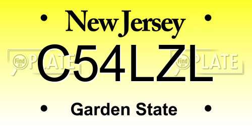 C54LZL New Jersey License Plate