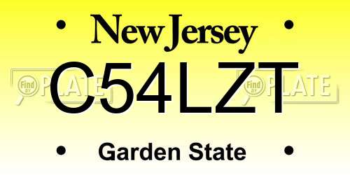 C54LZT New Jersey License Plate