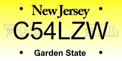 C54LZW New Jersey License Plate